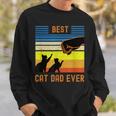 Best Cat Dad Ever Vintage Retro Cat Fist Bump Sweatshirt Geschenke für Ihn