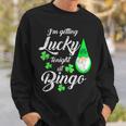 Bingo St Patrick's Day Gnome Getting Lucky At Bingo Sweatshirt Gifts for Him