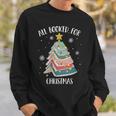 All Booked For Christmas Tree Book Lovers Librarians Sweatshirt Gifts for Him