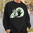 Bunny Hand Shadow Puppet Rabbit Humor Sweatshirt Gifts for Him