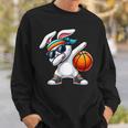 Dabbing Bunny Playing Basketball Easter Day Boys Girls Sweatshirt Gifts for Him