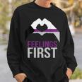 Demisexual Joke Heart Demisexual Flag Sweatshirt Gifts for Him