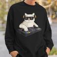 Dj Cat Techno Music Festival Lover Musician Women Sweatshirt Gifts for Him