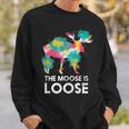 Elk Canada Forest Animal Wildlife Colorful Moose Sweatshirt Gifts for Him