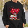 Fire Truck Lover Heart Shape Fire Truck Valentines Day Sweatshirt Gifts for Him