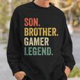Gaming Son Brother Gamer Legend Video Game Vintage Sweatshirt Gifts for Him