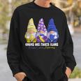 Gnomies Bladder Cancer Awareness Month Purple Ribbon Sweatshirt Gifts for Him