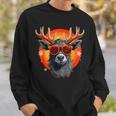 Grey Reindeer With Sunglasses In Christmas Style Sweatshirt Gifts for Him