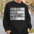 Husband Daddy Protector Hero Fathers Day Vintage Sweatshirt Gifts for Him