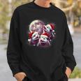 Three Opossum Moon Santa Hat Christmas Possum Sweatshirt Gifts for Him