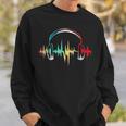 Gamer Heartbeat Colorful Headphones Video Games Gaming Sweatshirt Gifts for Him