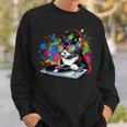 Gato Como Dj Y Djing Tocadiscos Edm Arte Pop Colorido Y Deejay Camisa de entrenamiento Regalos para él