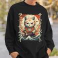 Gato Samurai Guerrero Japonés Ninja Kitty Kawaii Camisa de entrenamiento Regalos para él