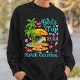 Girls Trip 2024 Palm Tree Sunset North Carolina Beach Sweatshirt Gifts for Him