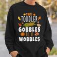 Gobble Till You Wobble Toddler Boys Thanksgiving Pumpkin Sweatshirt Gifts for Him