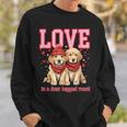 Golden Retriever Love Is A Four Legged Word Valentines Day Sweatshirt Gifts for Him