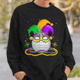 Golf Wearing Jester Hat Masked Beads Mardi Gras Player Sweatshirt Gifts for Him