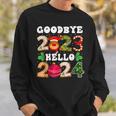 Goodbye 2023 Hello 2024 Happy New Year Christmas Xmas Sweatshirt Gifts for Him