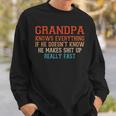 Grandpa Knows Everything Makes Vintage Father's Day Sweatshirt Gifts for Him