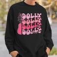 Groovy Dolly First Name Guitar Pink Cowgirl Western Sweatshirt Gifts for Him