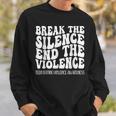 Groovy We Wear Orange N Dating Violence Awareness Sweatshirt Gifts for Him