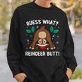 Guess What Reindeer Butt & Boys Ugly Christmas Sweatshirt Gifts for Him