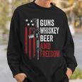 Guns Whisky Beer And Freedom Drinking Ar15 Gun Sweatshirt Gifts for Him