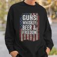 Guns Whisky Beer And Freedom Pro Gun Usa On Back Sweatshirt Gifts for Him