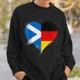 Halb Schottisch Halb Deutsch Ein Coole Flaggen In Liebe Herz Sweatshirt Geschenke für Ihn