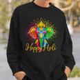 Happy Holi Festival India Colors Elephant Hindu Spring 2024 Sweatshirt Gifts for Him