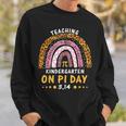 Happy Pi Day Kindergarten Math Teachers Leopard Rainbow Sweatshirt Gifts for Him