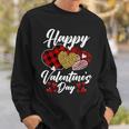Happy Valentine's Day Hearts With Leopard Plaid Valentine Sweatshirt Gifts for Him