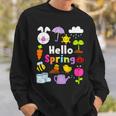 Hello Spring And Easter Day 2024 Bunny Hello Spring Toddler Sweatshirt Gifts for Him