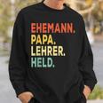 Herren Ehemann Papa Lehrer Held Retro-Jahrgangatertag Sweatshirt Geschenke für Ihn