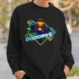 Herren-Sweatshirt Schwarz, Neon Overdrive Grafik, Retro-Gamer-Design Geschenke für Ihn