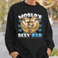 Herrenatertag World's Best Dad Niedlicher Faultier Papa Herz Familie Sweatshirt Geschenke für Ihn