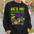 He's My Drunker Half Mardi Gras Matching Couple Boyfriend Sweatshirt Gifts for Him