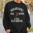 Highland Games Kilts Rocks Hammers Logs Humorous Sweatshirt Gifts for Him