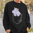 Hippopotamus in Tasche Schwarzes Sweatshirt, Lustiges Tiermotiv Tee Geschenke für Ihn