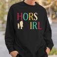 Horse Girl Cute Colorful Retro Horseback Riding Sweatshirt Gifts for Him