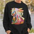 Horse Head Watercolor Equestrian Sweatshirt Gifts for Him