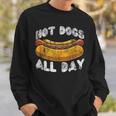 Hot Dog Adult Vintage Hot Dogs All Day Sweatshirt Gifts for Him