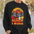 Hot Wheels Birthday I'm 8 This Is How I Roll Monster Truck Sweatshirt Gifts for Him