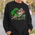 Howdy Go Lucky Leopard St Patrick's Day Western Cowboy Women Sweatshirt Gifts for Him