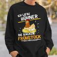 Ich Liebe Hühner Frühstücks-Sweatshirt, Witziges Bauernhof Tee Geschenke für Ihn