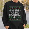 I'm The Crime Fighting Elf Police Officer Ugly Christmas Cop Sweatshirt Gifts for Him