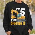 I'm Five 5 Year Old 5Th Birthday Boy Excavator Construction Sweatshirt Gifts for Him