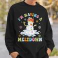 I'm Having A Meltdown Winter Christmas Melting Snowman Sweatshirt Gifts for Him