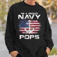 I'm A Proud Navy Pops With American Flag Veteran Sweatshirt Gifts for Him