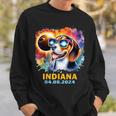 Indiana Total Solar Eclipse 2024 Beagle Dog Colorful Sweatshirt Gifts for Him